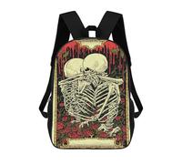 sinyumoney Kids School Backpack 3D Printed Cute Travel Bags Skeleton Hug Tarot Children Outdoor Casual Daypack Backpacks for Girls Women 17inch