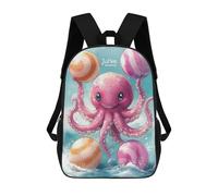 sinyumoney Kids School Backpack 3D Printed Cute Travel Bags Smiling Octopus Just Keep Swimming Children Outdoor Casual Daypack Backpacks for Girls Women 17inch
