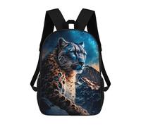 sinyumoney Kids School Backpack 3D Printed Cute Travel Bags Snow Leopard Majesty -1 Children Outdoor Casual Daypack Backpacks for Girls Women 17inch