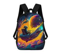 sinyumoney Kids School Backpack 3D Printed Cute Travel Bags Space Odyssey Astronaut's Journey -2 Children Outdoor Casual Daypack Backpacks for Girls Women 17inch