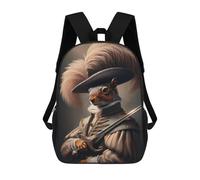 sinyumoney Kids School Backpack 3D Printed Cute Travel Bags Squirrel As A Musketeer Children Outdoor Casual Daypack Backpacks for Girls Women 17inch