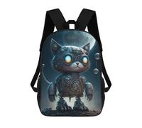 sinyumoney Kids School Backpack 3D Printed Cute Travel Bags Steampunk Cat in Space Children Outdoor Casual Daypack Backpacks for Girls Women 17inch