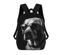 sinyumoney Kids School Backpack 3D Printed Cute Travel Bags Stylish Dog in Shades Children Outdoor Casual Daypack Backpacks for Girls Women 17inch