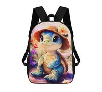 sinyumoney Kids School Backpack 3D Printed Cute Travel Bags Turtle Hat Floral Garden Children Outdoor Casual Daypack Backpacks for Girls Women 17inch