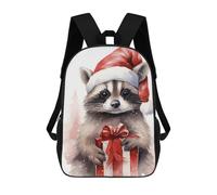sinyumoney Kids School Backpack 3D Printed Cute Xmas Raccoon Backpack Rucksack Sports Backpacks For Boys And Girls Fashion Knapsack 17inch
