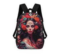 sinyumoney Kids School Backpack 3D Printed Day of The Dead Portrait-1 Backpack Rucksack Sports Backpacks For Boys And Girls Fashion Knapsack 17inch
