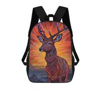 sinyumoney Kids School Backpack 3D Printed Deer Art Style 6 Backpack Rucksack Sports Backpacks For Boys And Girls Fashion Knapsack 17inch