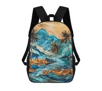 sinyumoney Kids School Backpack 3D Printed Desert Oasis Kintsugi Art Backpack Rucksack Sports Backpacks For Boys And Girls Fashion Knapsack 17inch