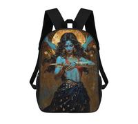 sinyumoney Kids School Backpack 3D Printed Divine Goddess Kali with Golden Halo And Knife Backpack Rucksack Sports Backpacks For Boys And Girls Fashion Knapsack 17inch