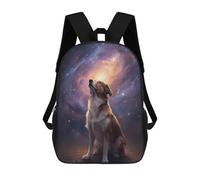 sinyumoney Kids School Backpack 3D Printed Dog Gazing at Galaxy Backpack Rucksack Sports Backpacks For Boys And Girls Fashion Knapsack 17inch