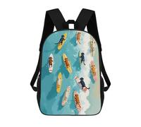 sinyumoney Kids School Backpack 3D Printed Dog Surf Beach Wall Art 17 Inch Backpack Rucksack Sports Backpacks for Boys And Girls Fashion Knapsack