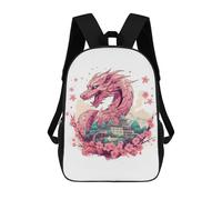 sinyumoney Kids School Backpack 3D Printed Dragon Amidst Cherry Blossoms -8 Backpack Rucksack Sports Backpacks For Boys And Girls Fashion Knapsack 17inch