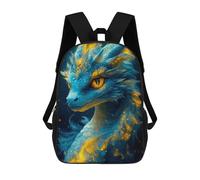 sinyumoney Kids School Backpack 3D Printed Dragon Blue Aimal Backpack Rucksack Sports Backpacks for Boys And Girls Fashion Knapsack 17inch