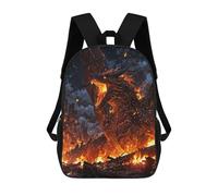sinyumoney Kids School Backpack 3D Printed Dragon Fury Fire Backpack Rucksack Sports Backpacks For Boys And Girls Fashion Knapsack 17inch