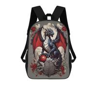 sinyumoney Kids School Backpack 3D Printed Dragon Red Roses Backpack Rucksack Sports Backpacks For Boys And Girls Fashion Knapsack 17inch