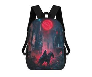 sinyumoney Kids School Backpack 3D Printed Dragon Rider in Cityscape Backpack Rucksack Sports Backpacks For Boys And Girls Fashion Knapsack 17inch