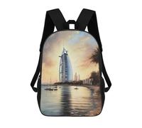 sinyumoney Kids School Backpack 3D Printed Dubai United Arab Emirates Backpack Rucksack Sports Backpacks For Boys And Girls Fashion Knapsack 17inch