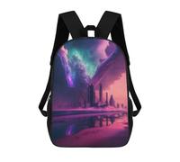 sinyumoney Kids School Backpack 3D Printed Dystopian Skyline -1 Backpack Rucksack Sports Backpacks For Boys And Girls Fashion Knapsack 17inch