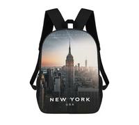 sinyumoney Kids School Backpack 3D Printed Empire State Building at Golden Hour NYC Sunset Backpack Rucksack Sports Backpacks For Boys And Girls Fashion Knapsack 17inch