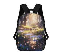 sinyumoney Kids School Backpack 3D Printed Enchanted Marsh Backpack Rucksack Sports Backpacks For Boys And Girls Fashion Knapsack 17inch