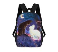 sinyumoney Kids School Backpack 3D Printed Enchanted Night Backpack Rucksack Sports Backpacks for Boys And Girls Fashion Knapsack 17inch