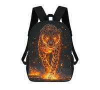 sinyumoney Kids School Backpack 3D Printed Fiery Cheetah Backpack Rucksack Sports Backpacks for Boys And Girls Fashion Knapsack 17inch