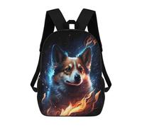 sinyumoney Kids School Backpack 3D Printed Flaming Corgi Art Print -1 17 Inch Backpack Rucksack Sports Backpacks for Boys And Girls Fashion Knapsack