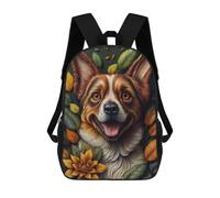 sinyumoney Kids School Backpack 3D Printed Floral Dog Backpack Rucksack Sports Backpacks For Boys And Girls Fashion Knapsack 17inch