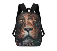 sinyumoney Kids School Backpack 3D Printed Floral Lion Backpack Rucksack Sports Backpacks For Boys And Girls Fashion Knapsack 17inch