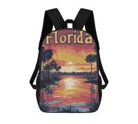 sinyumoney Kids School Backpack 3D Printed Florida Sunset Landscape Backpack Rucksack Sports Backpacks for Boys And Girls Fashion Knapsack 17inch