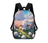 sinyumoney Kids School Backpack 3D Printed Fluffy Cow Fantasy Meadow Backpack Rucksack Sports Backpacks For Boys And Girls Fashion Knapsack 17inch
