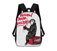 sinyumoney Kids School Backpack 3D Printed Follow Your Dreams Banksy Backpack Rucksack Sports Backpacks for Boys And Girls Fashion Knapsack 17inch