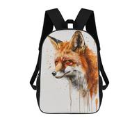 sinyumoney Kids School Backpack 3D Printed Fox Watercolor Animal Backpack Rucksack Sports Backpacks For Boys And Girls Fashion Knapsack 17inch