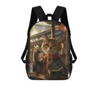 sinyumoney Kids School Backpack 3D Printed Funny Cat Ramen Noodles Backpack Rucksack Sports Backpacks For Boys And Girls Fashion Knapsack 17inch