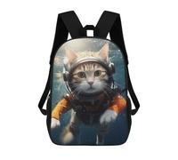 sinyumoney Kids School Backpack 3D Printed Funny Diving Scuba Cat Backpack Rucksack Sports Backpacks For Boys And Girls Fashion Knapsack 17inch