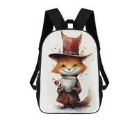 sinyumoney Kids School Backpack 3D Printed Funny Fox And Coffee 01 Backpack Rucksack Sports Backpacks For Boys And Girls Fashion Knapsack 17inch