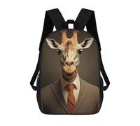 sinyumoney Kids School Backpack 3D Printed Funny Giraffe in A Suit Backpack Rucksack Sports Backpacks For Boys And Girls Fashion Knapsack 17inch