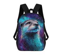 sinyumoney Kids School Backpack 3D Printed Galactic Otter Portrait 17 Inch Backpack Rucksack Sports Backpacks for Boys And Girls Fashion Knapsack