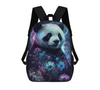 sinyumoney Kids School Backpack 3D Printed Galactic Panda with Flowers -2 17 Inch Backpack Rucksack Sports Backpacks for Boys And Girls Fashion Knapsack