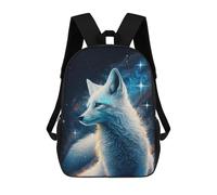 sinyumoney Kids School Backpack 3D Printed Galactic Wolf Art Print 17 Inch Backpack Rucksack Sports Backpacks for Boys And Girls Fashion Knapsack