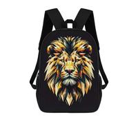 sinyumoney Kids School Backpack 3D Printed Geometric Lion 17 Inch Backpack Rucksack Sports Backpacks for Boys And Girls Fashion Knapsack