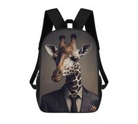 sinyumoney Kids School Backpack 3D Printed Giraffe Suit Animal Backpack Rucksack Sports Backpacks for Boys And Girls Fashion Knapsack 17inch