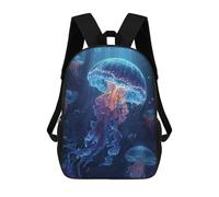 sinyumoney Kids School Backpack 3D Printed Glowing Jellyfish Ocean Scene Backpack Rucksack Sports Backpacks for Boys And Girls Fashion Knapsack 17inch
