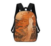 sinyumoney Kids School Backpack 3D Printed Goddess Abeona 17 Inch Backpack Rucksack Sports Backpacks for Boys And Girls Fashion Knapsack