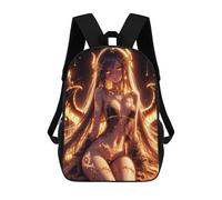 sinyumoney Kids School Backpack 3D Printed Golden Anime Angel 17 Inch Backpack Rucksack Sports Backpacks for Boys And Girls Fashion Knapsack