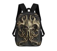 sinyumoney Kids School Backpack 3D Printed Golden Cthulhu Monarch 17 Inch Backpack Rucksack Sports Backpacks for Boys And Girls Fashion Knapsack