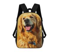 sinyumoney Kids School Backpack 3D Printed Golden Glow Dog Backpack Rucksack Sports Backpacks For Boys And Girls Fashion Knapsack 17inch