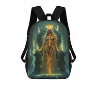 sinyumoney Kids School Backpack 3D Printed Golden Goddess 17 Inch Backpack Rucksack Sports Backpacks for Boys And Girls Fashion Knapsack