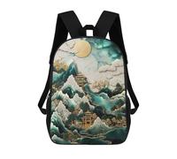 sinyumoney Kids School Backpack 3D Printed Golden Kintsugi Sanctuary Backpack Rucksack Sports Backpacks For Boys And Girls Fashion Knapsack 17inch