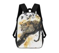 sinyumoney Kids School Backpack 3D Printed Golden Leopard Watercolor Backpack Rucksack Sports Backpacks For Boys And Girls Fashion Knapsack 17inch